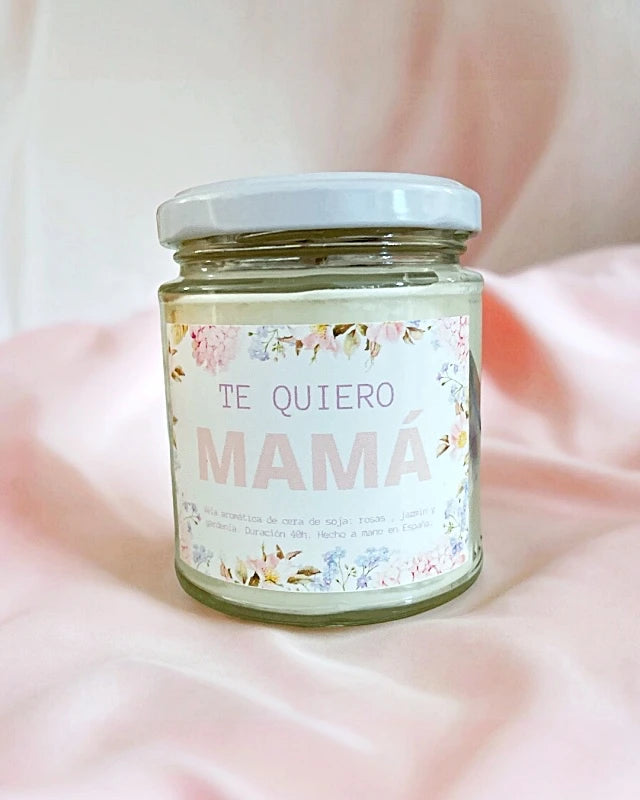 Vela perfumada para el día de la madre te quiero mamá regalo para mamá vela artesanal hecha en España Candela Rosa velas veganas y naturales
