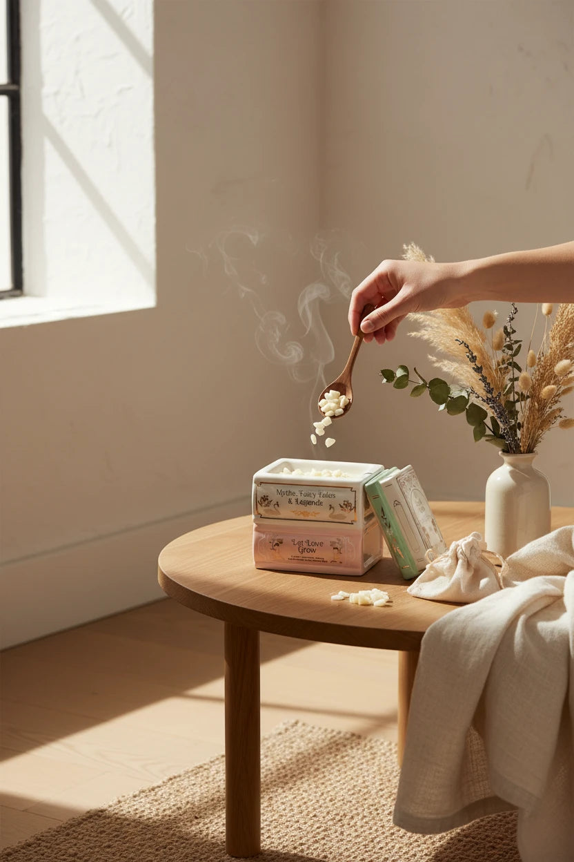 Book Lover: quemador de cera pila de libros