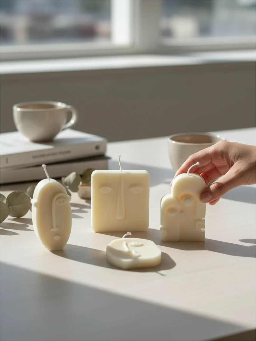 Caras: velas decorativas minimalistas abstractas Candela Rosa