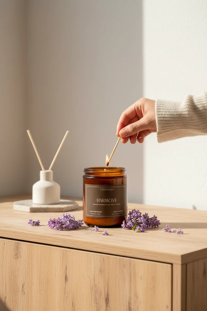 Harmony: vela aromática premium violetas y lilas