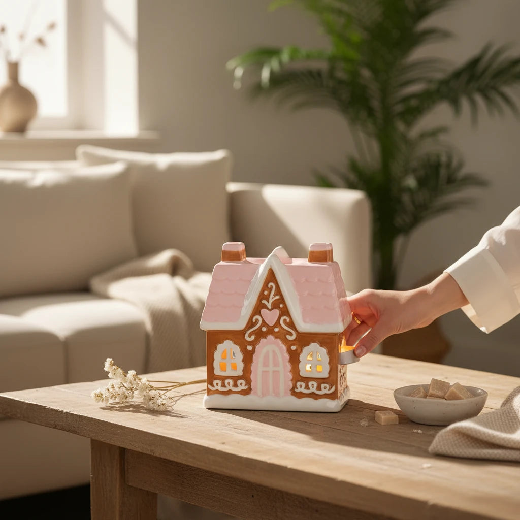 Gingerbread House : quemador de cera casita de jengibre Candela Rosa