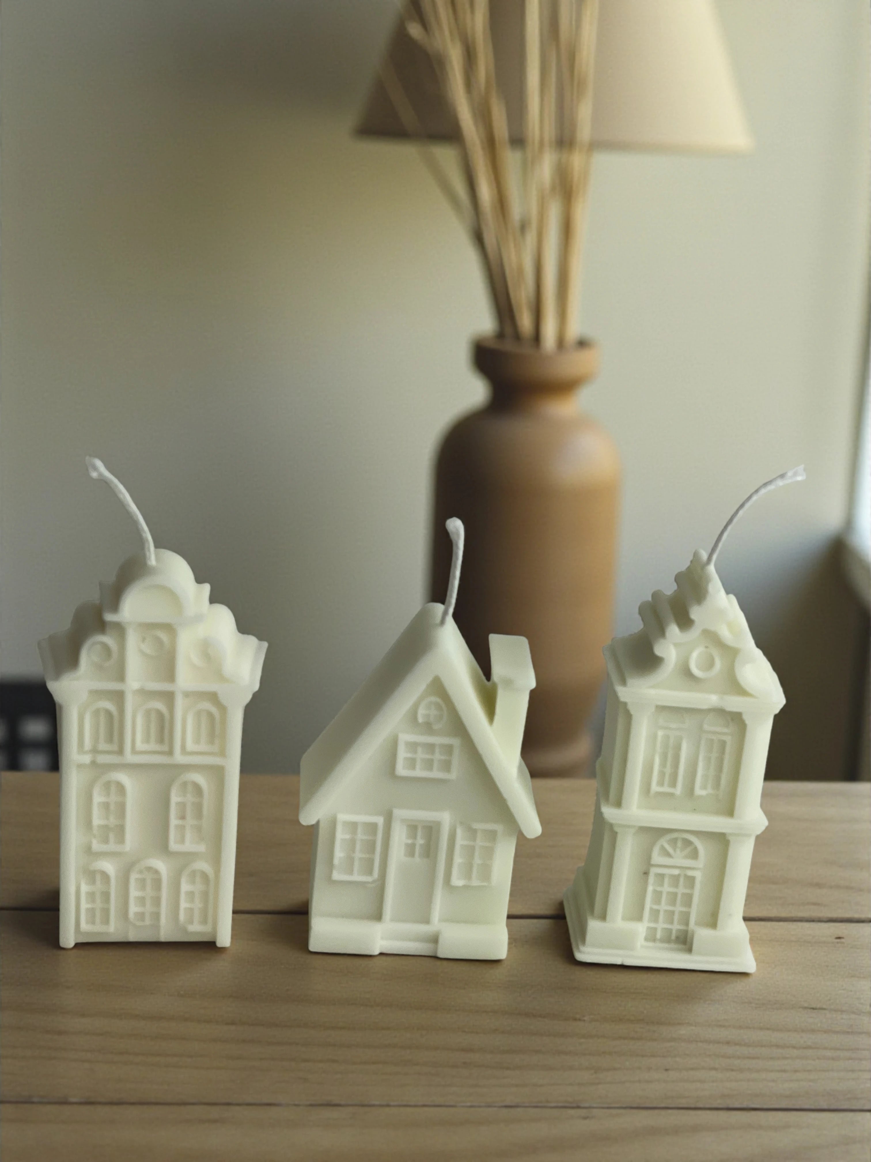 Set 3 velas decorativas casitas