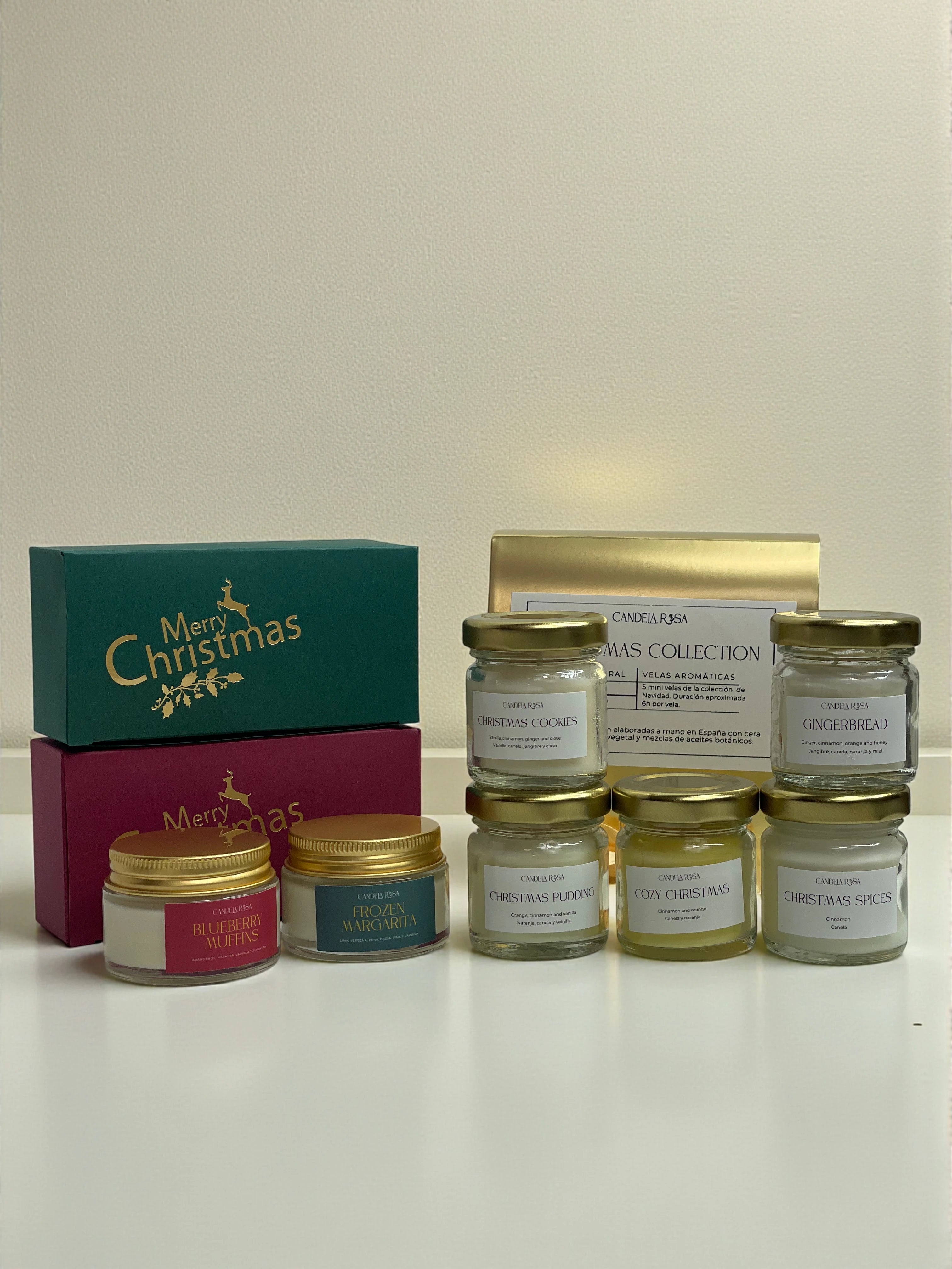 Set regalo 7 mini velas navideñas