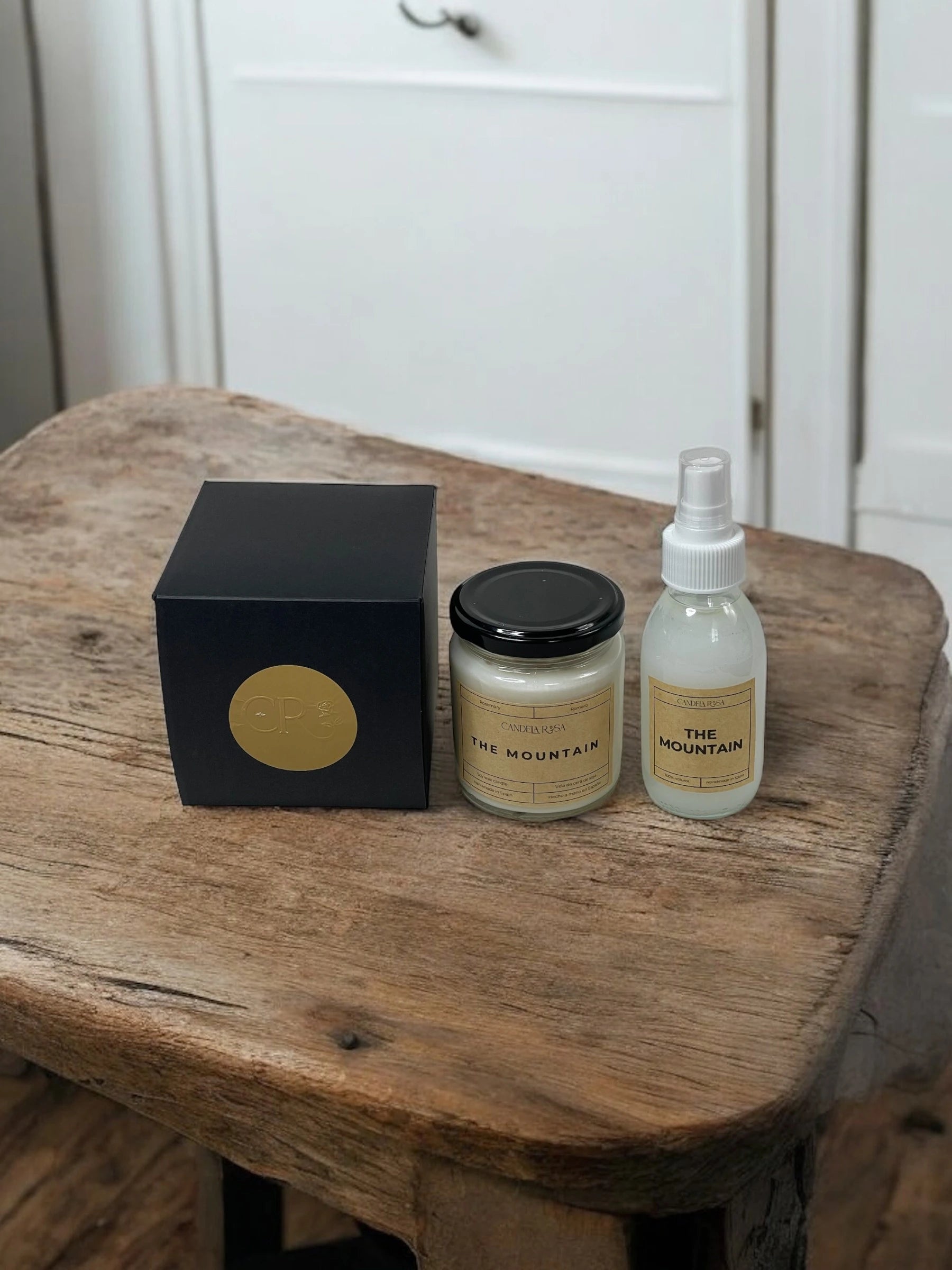 Pack vela aromática artesanal y ambientador hogar en spray