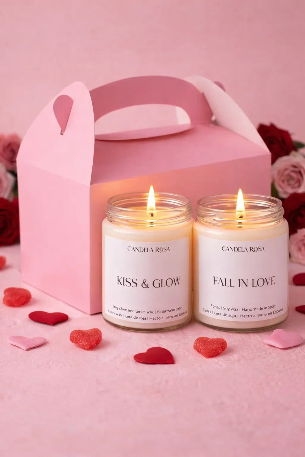 Pack amor y besos . velas aromáticas para regalar en san valentín 