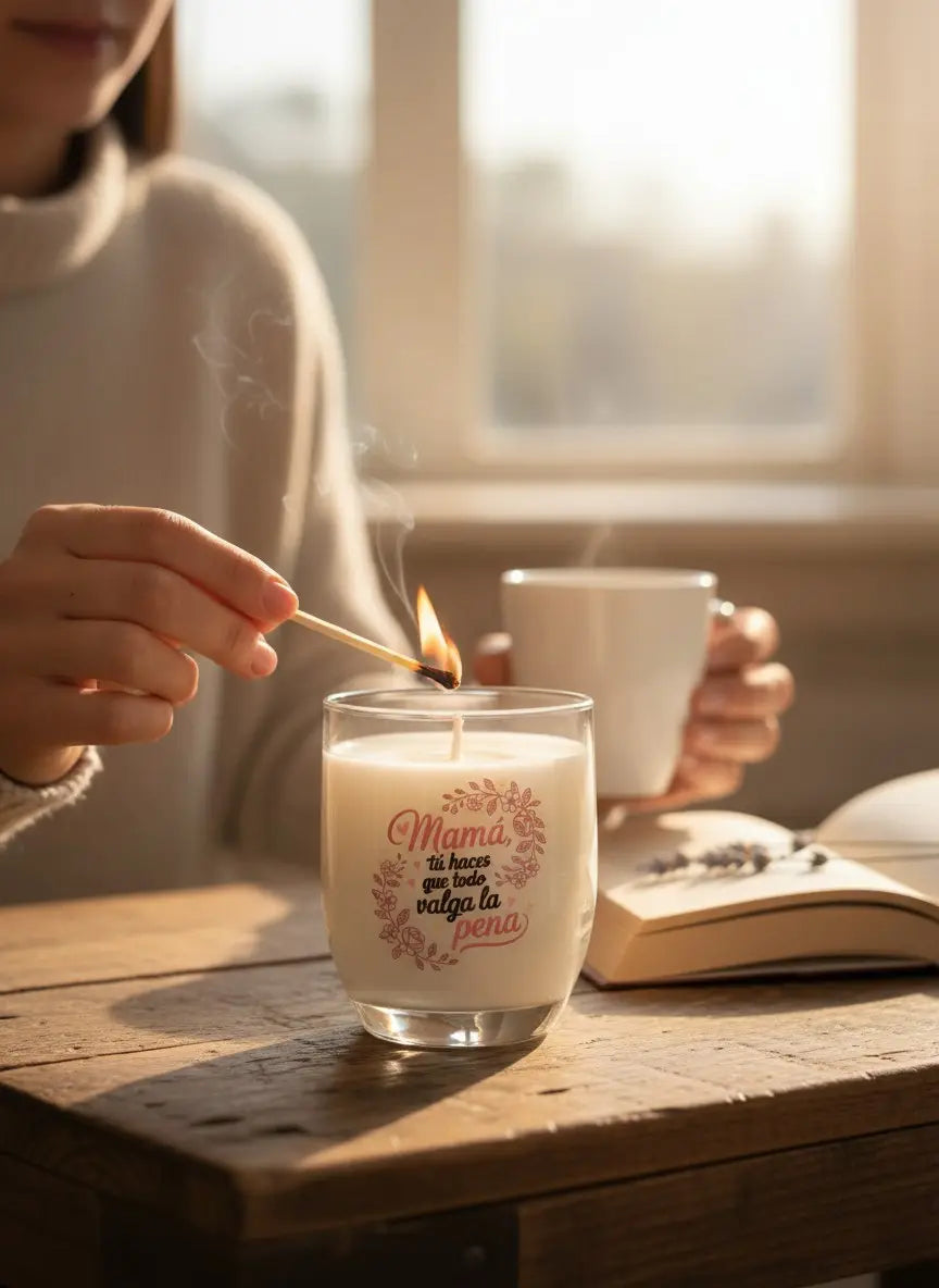 Regalo Día de la Madre | Pack vela aromática + ambientador natural Candela Rosa
