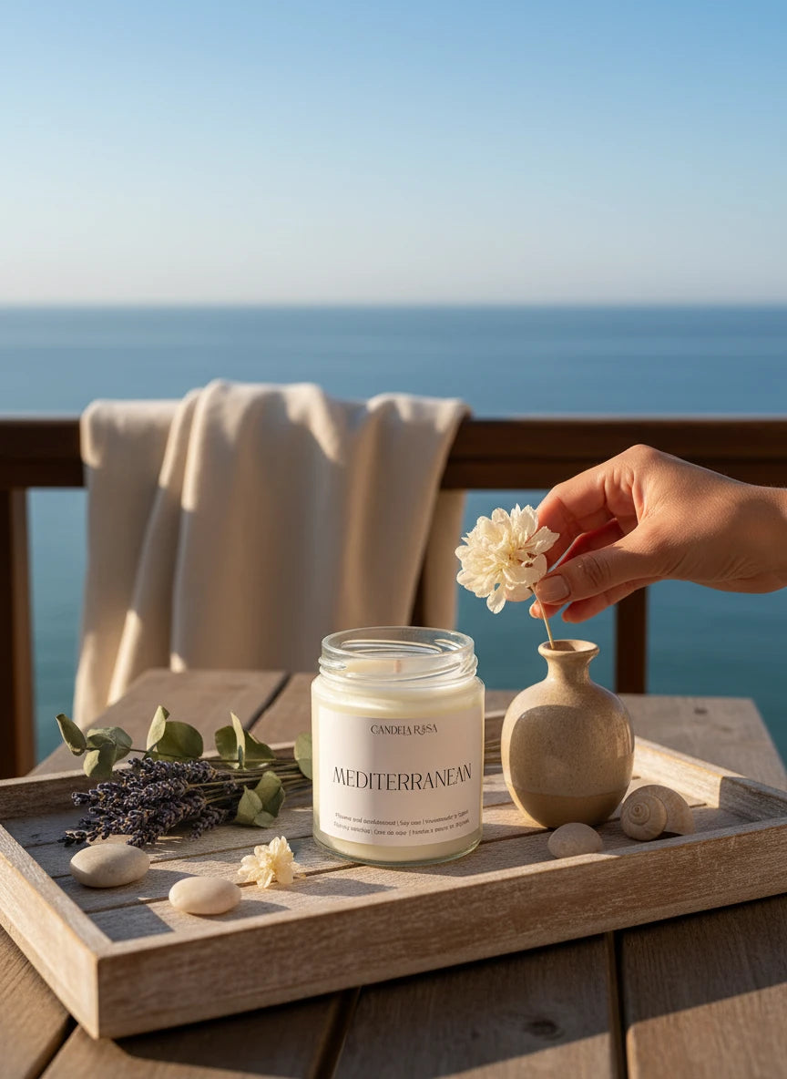 Vela aromática artesanal olor a limpio | Mediterranean
