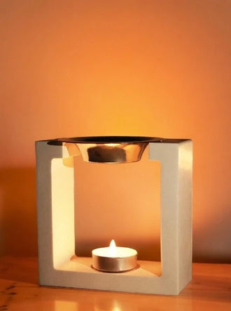 Quemador de cera de resina acrílica ecológica hecho a mano por Candela Rosa aromaterapia tienda de velas España