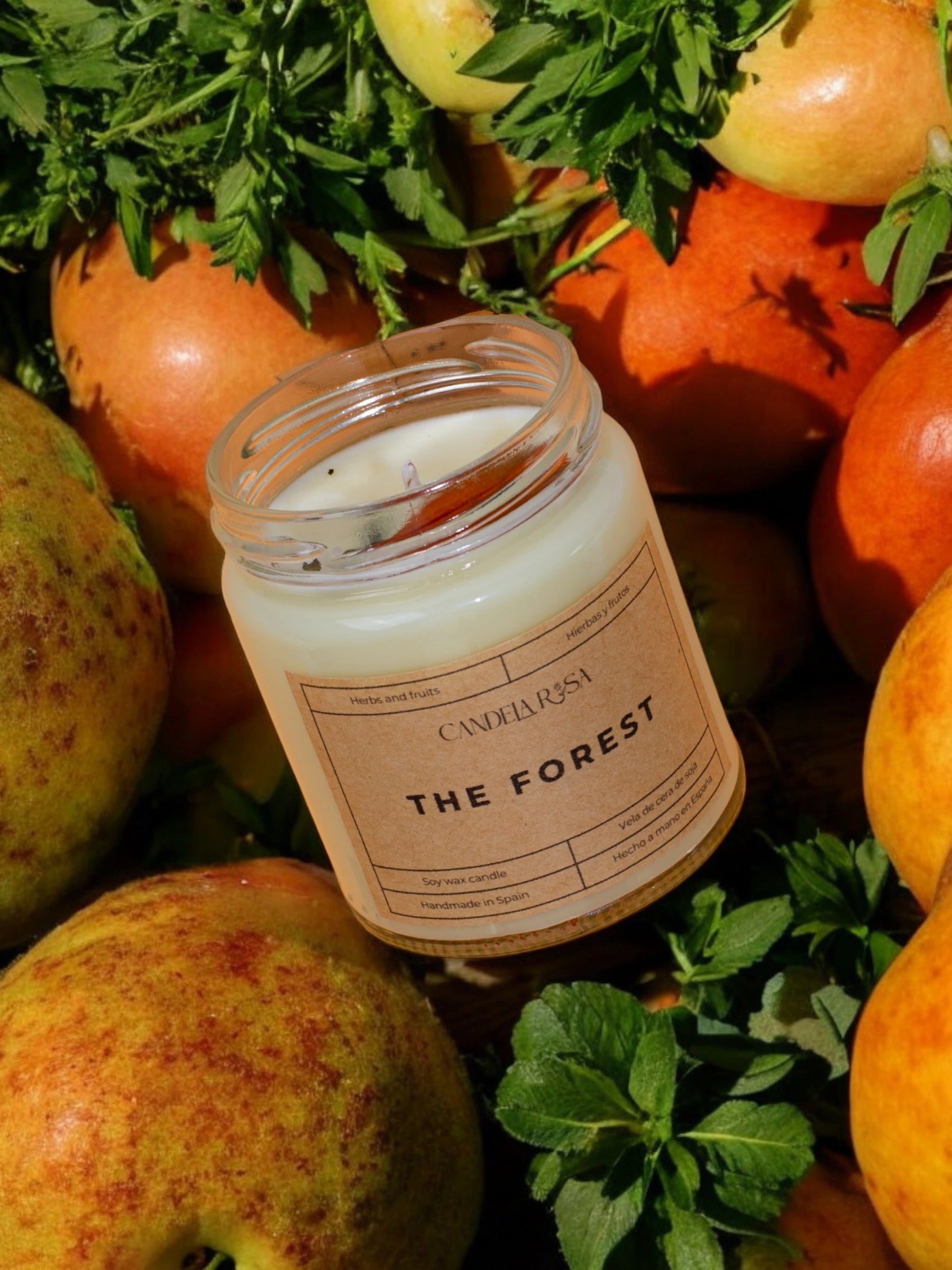 the forest el bosque encantado vela aromática de lujo velas de cera vegetal  velas de cera de soja y cera de coco tarro vidrio candela rosa velas de lujo velas aromáticas lujosas luxury artisan candle soy wax velas veganas velas perfumadas tienda de velas vela que huele bien españa velas rústicas velas kraft