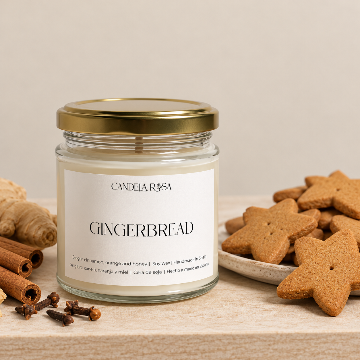 Gingerbread: vela aromática galletas de jengibre Candela Rosa