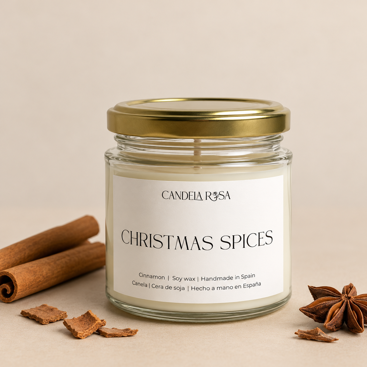 Christmas Spices: vela aromática canela Candela Rosa