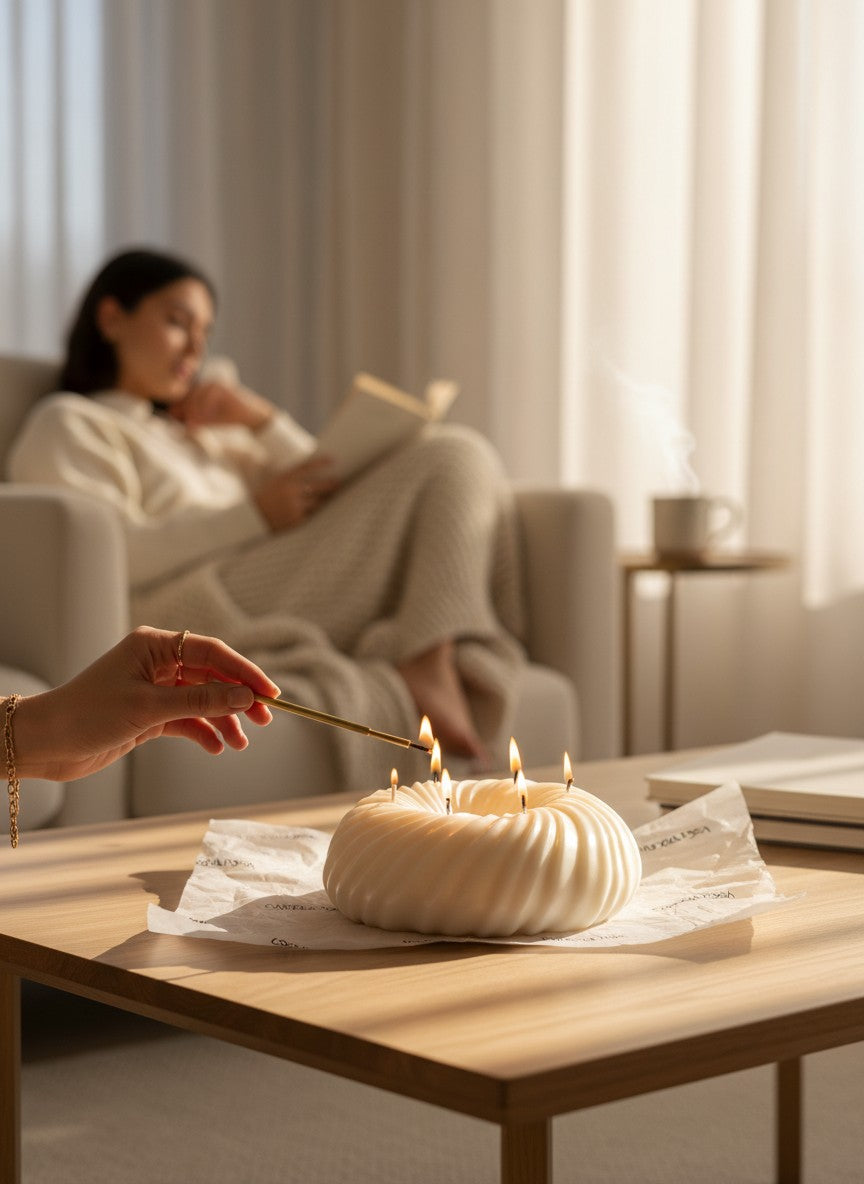 Vela decorativa grande para centro de mesa , candela rosa, velas veganas, velas esculturales , velas para decorar