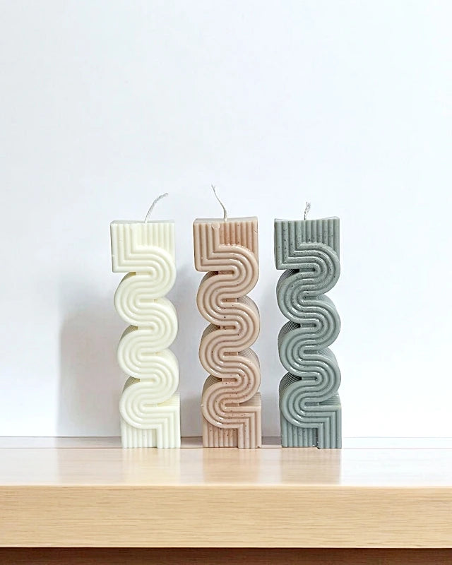 Vela decorativa minimalista Azteca vela escultural vela original forma candela rosa aesthetic candles velas aesthetic velas veganas velas de soja velas artesanales tienda de velas españa marca de lujo decoración de hogar diseño de interiores