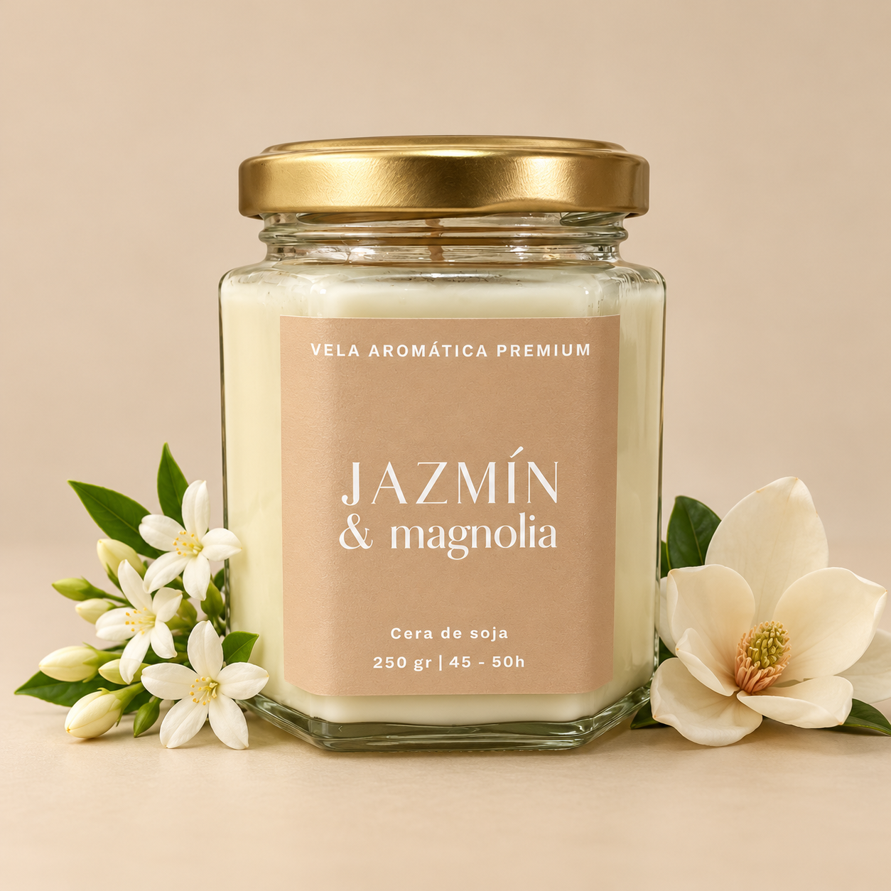 Vela aromática artesanal jazmín y magnolia | Otro Rollo Otro Rollo