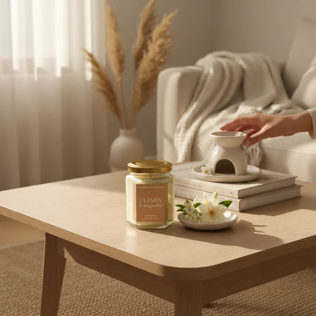 Vela aromática artesanal jazmín y magnolia | Otro Rollo Otro Rollo