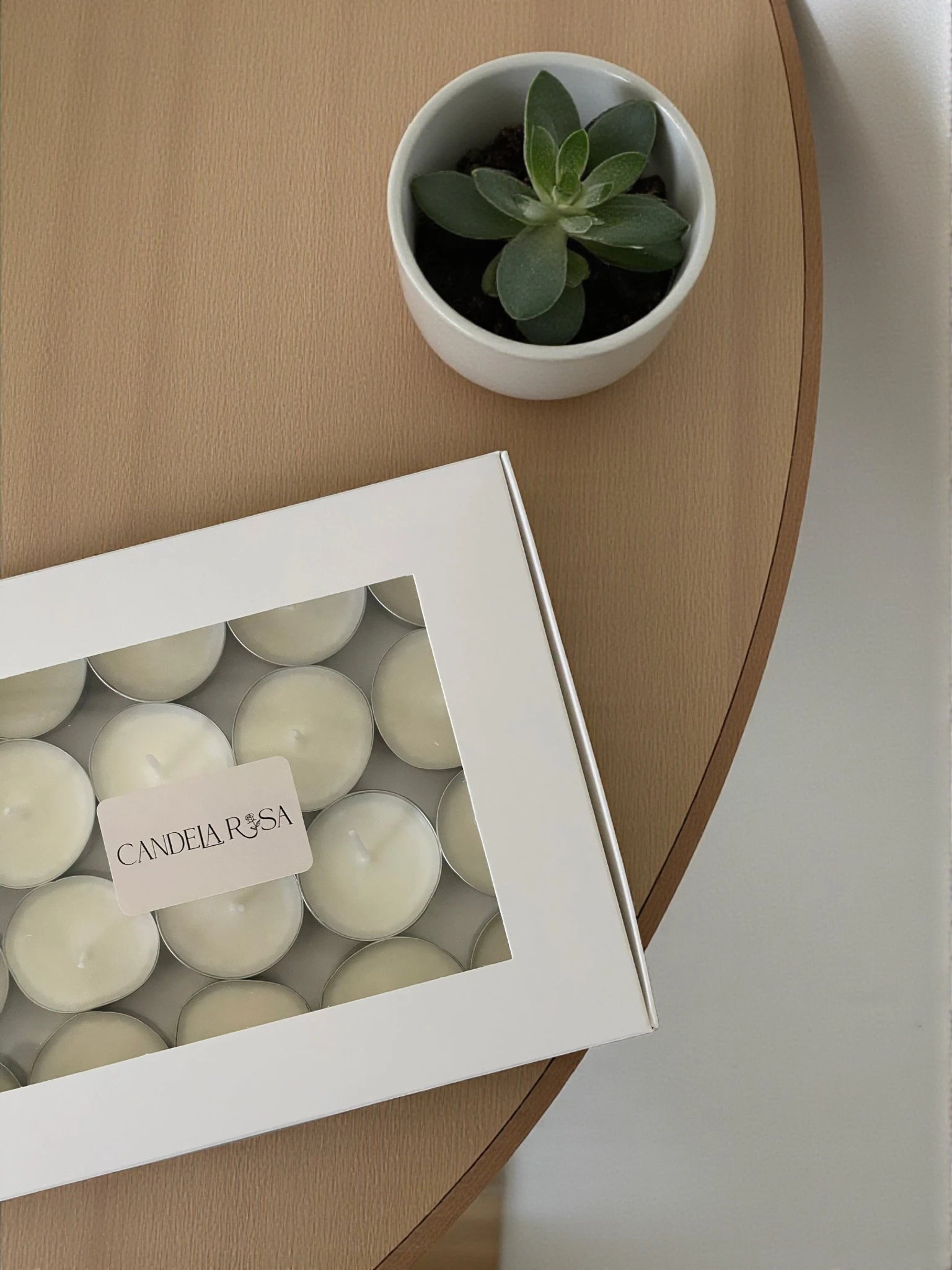 Pack 20 velas de té sin aroma de cera de soja