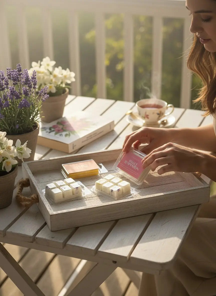 Pack 4 wax melts primavera | Tabletas perfumadas 80 gr para quemador - Candela Rosa