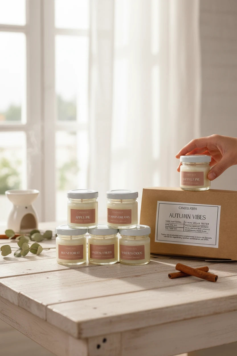 Pack 5 mini velas aromáticas otoño | Tester Autumn Vibes
