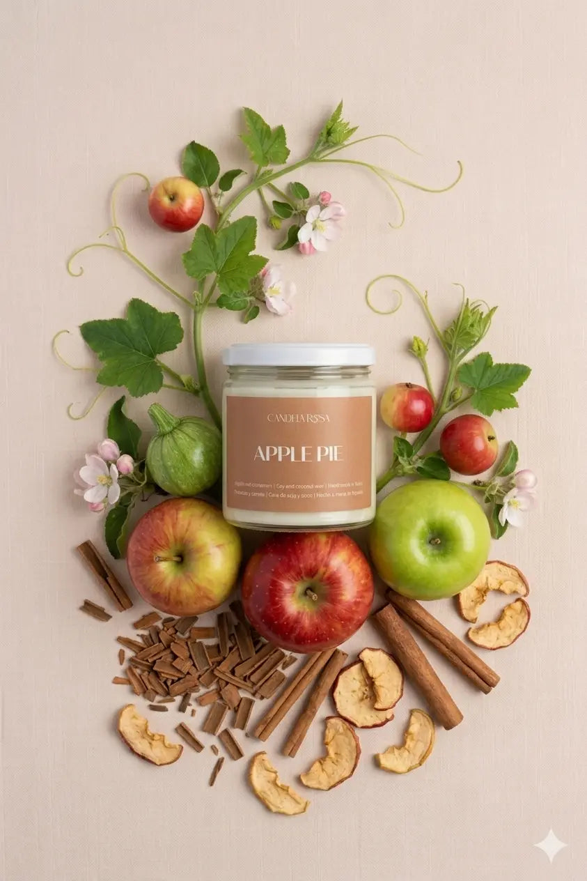 Vela aromática artesanal manzana y canela | Apple Pie
