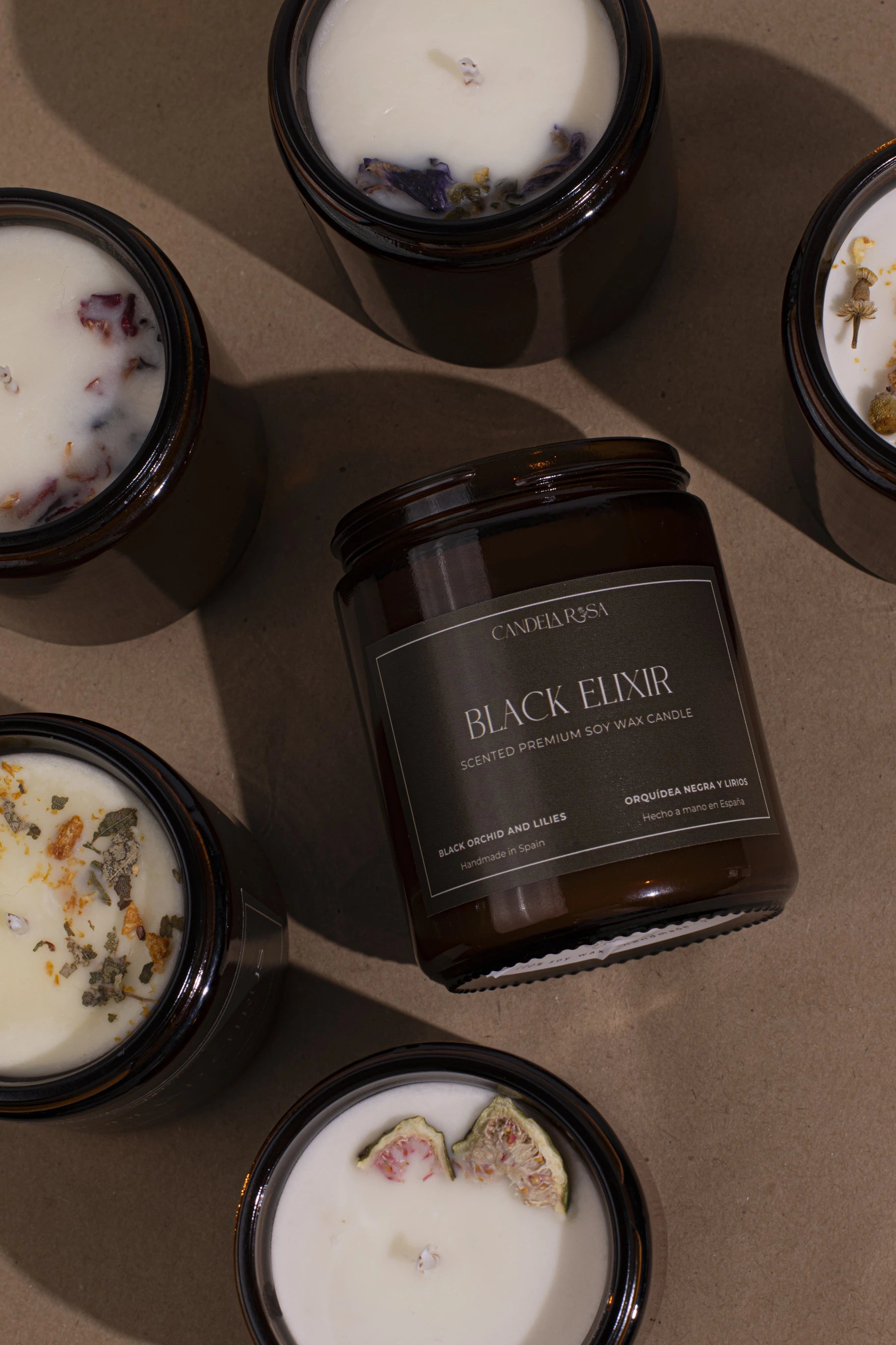 Black Elixir: vela aromática premium orquídea negra y lirios