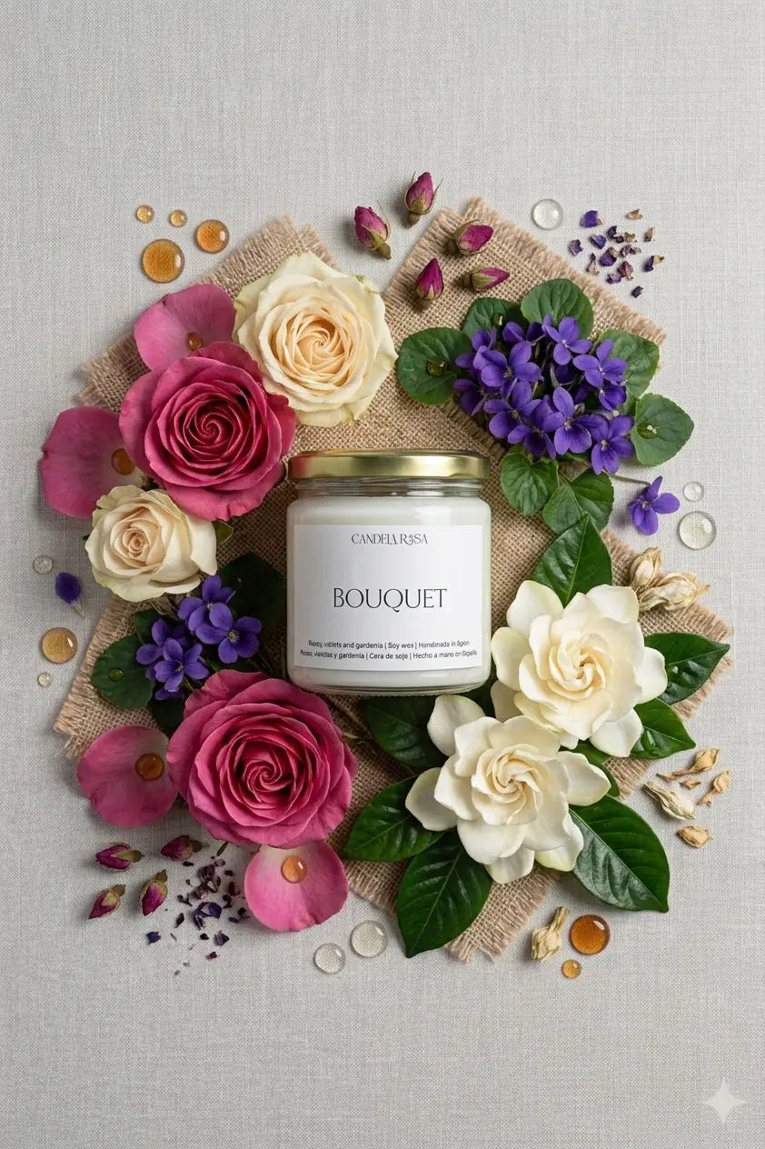 Vela aromática artesanal floral | Bouquet