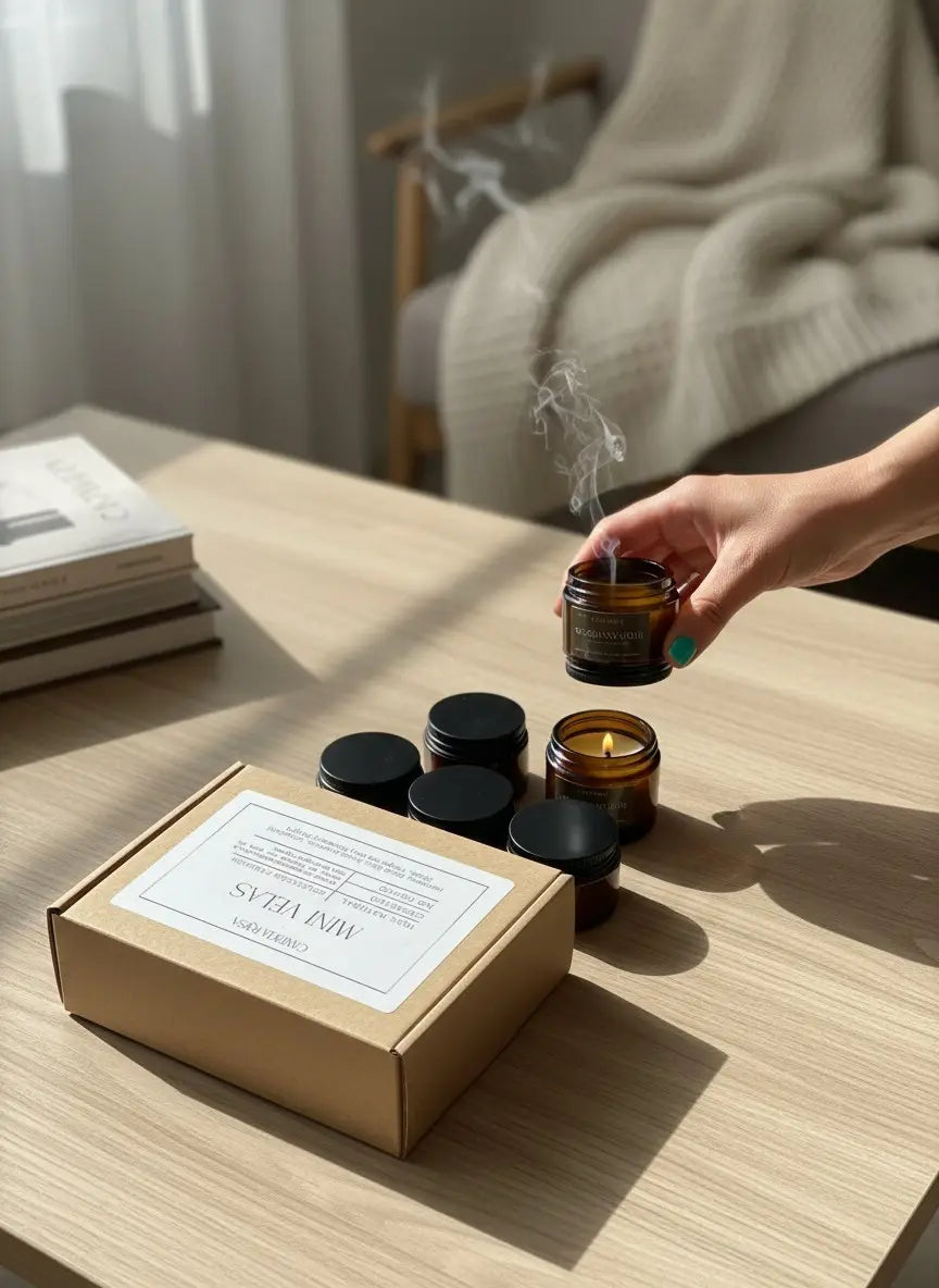 Pack 6 mini velas aromáticas premium | Tester Candela Rosa