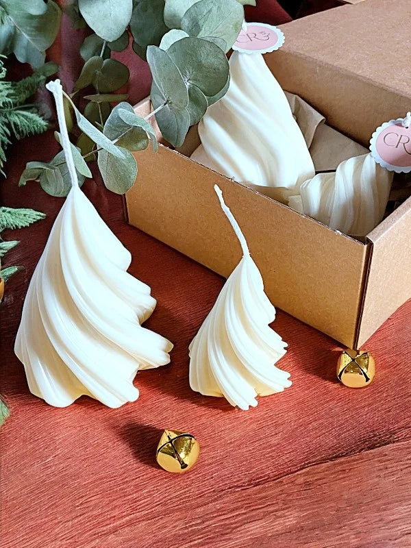 Pack 2 velas decorativas árbol de Navidad minimalista