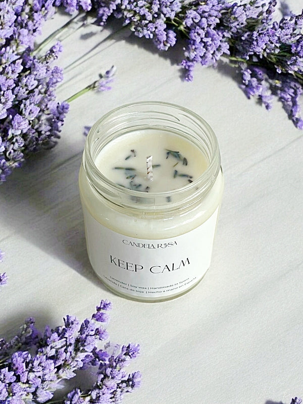 Keep calm: vela aromática artesanal lavanda
