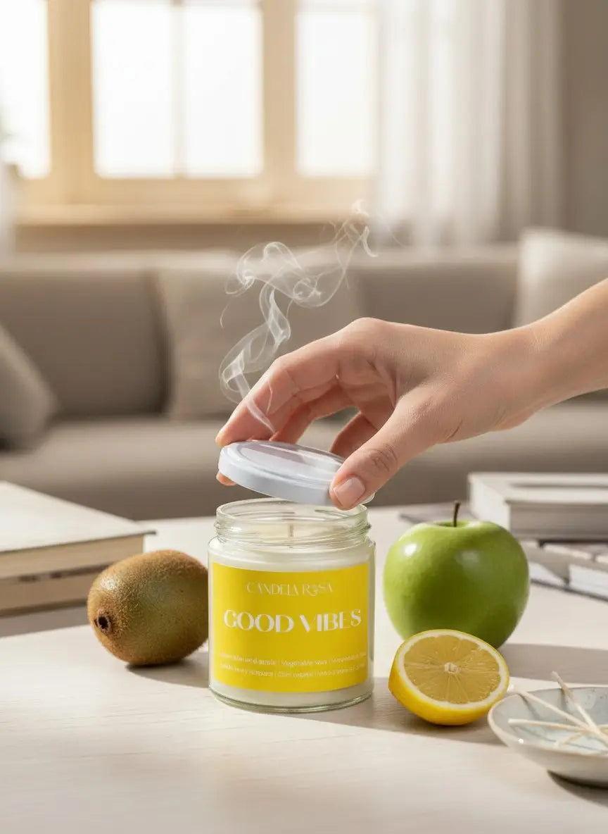 Vela aromática Vela limón, kiwi y manzana - Good Vibes