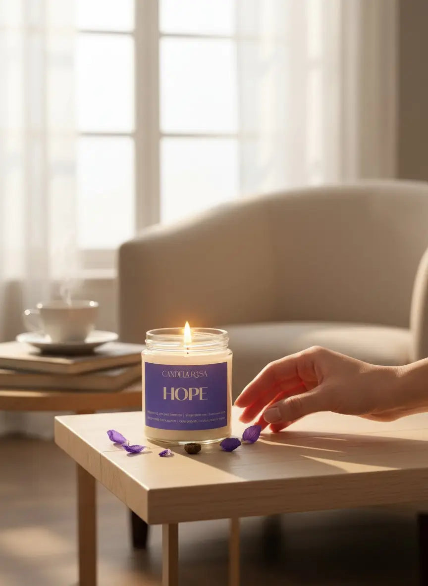 Vela aromática bergamota, flor de iris y jazmín - Hope