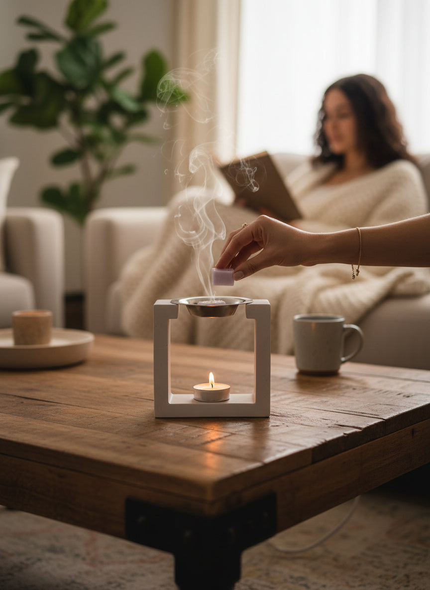 Square: quemador de cera elegante y minimalista