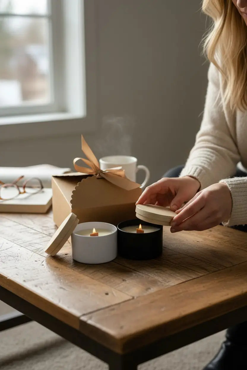 Caja Regalo 2 velas aromáticas de Canela & Pudding de Navidad