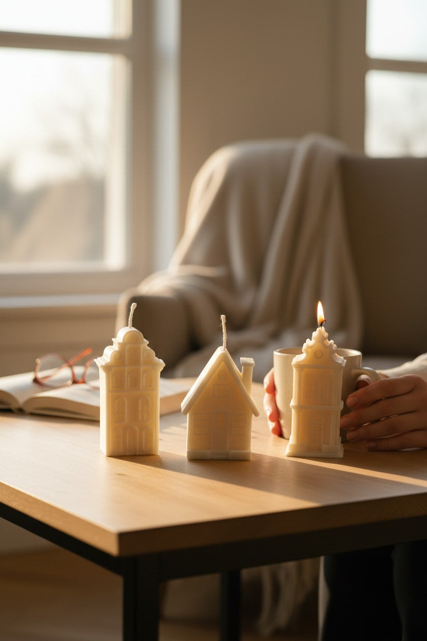 Set 3 velas decorativas casitas