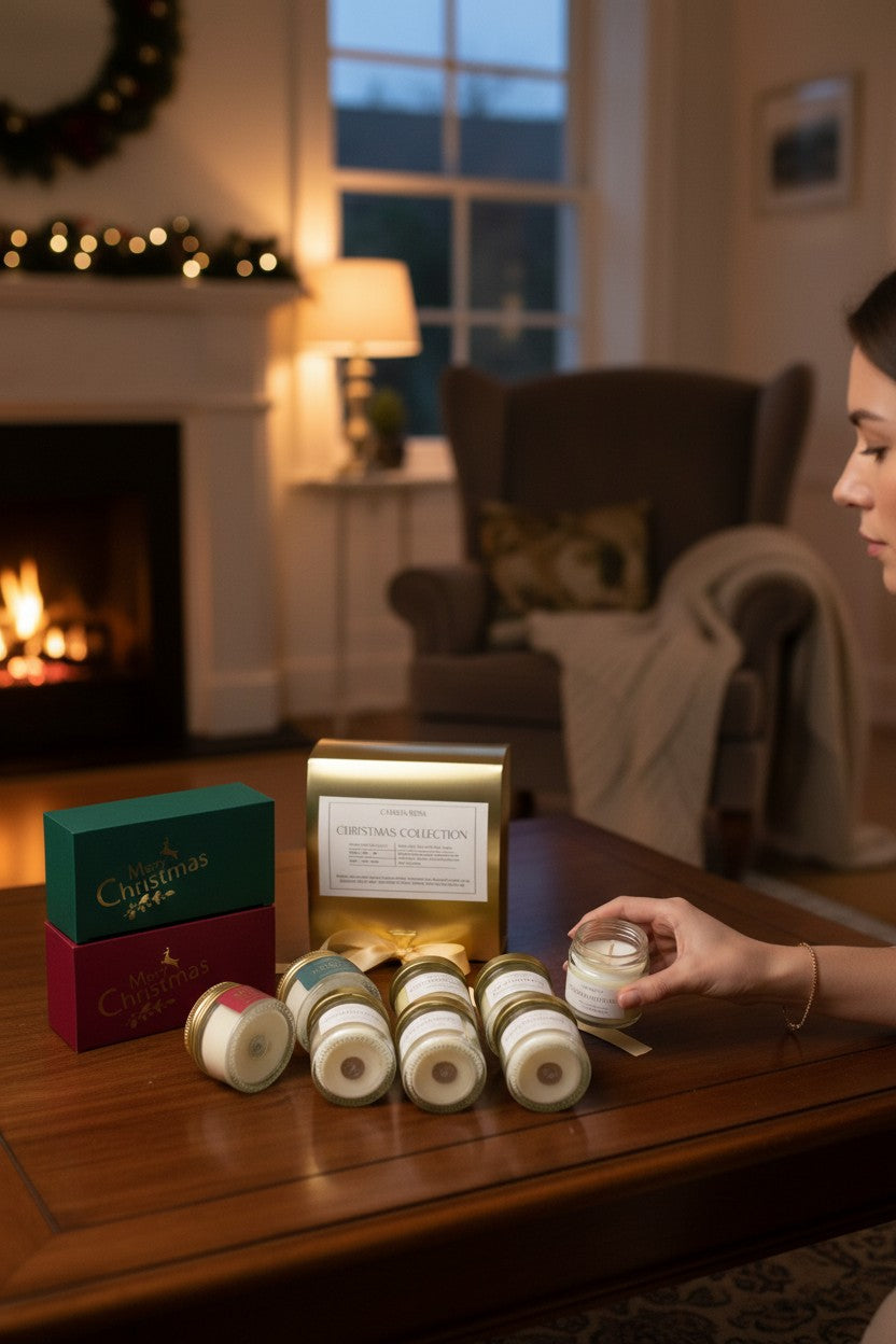 Set regalo 7 mini velas navideñas