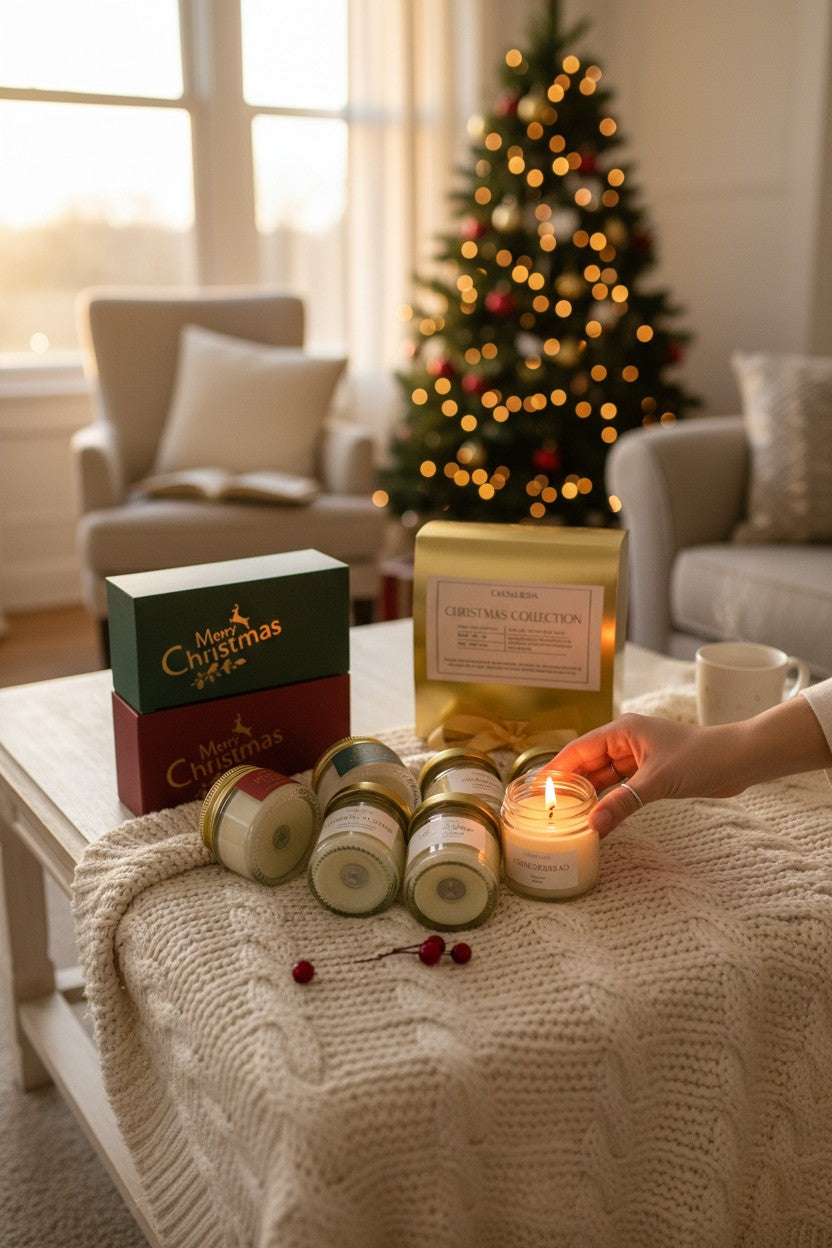 Set regalo 7 mini velas navideñas