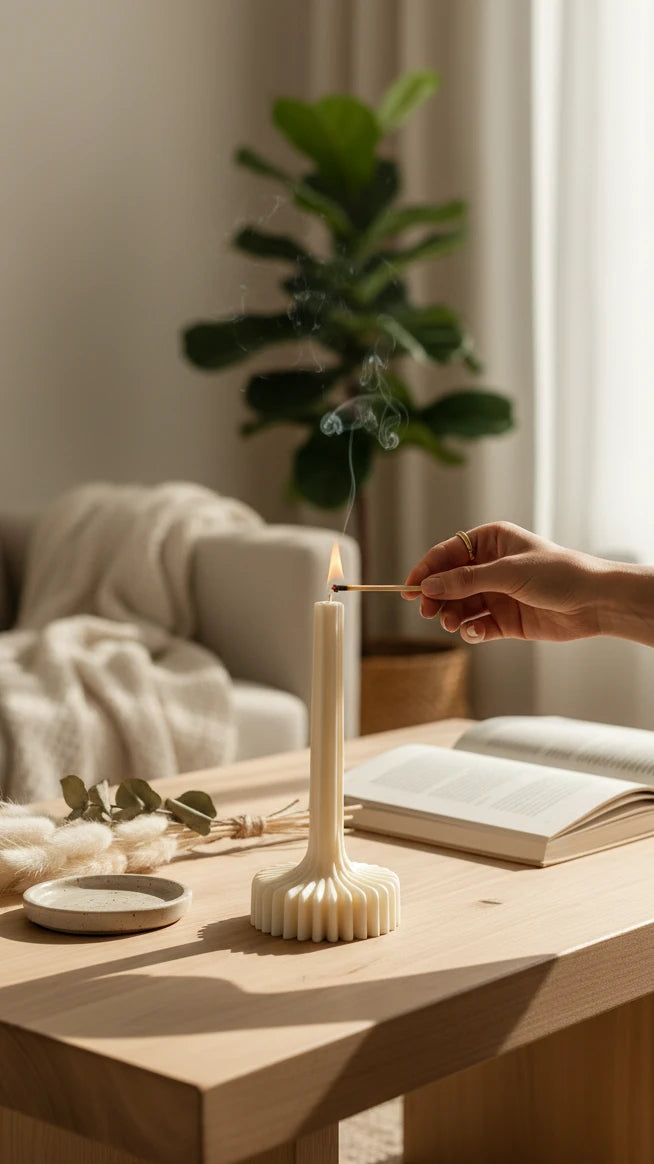 majestuosa velas decorativas acanaladas de cera de soja 