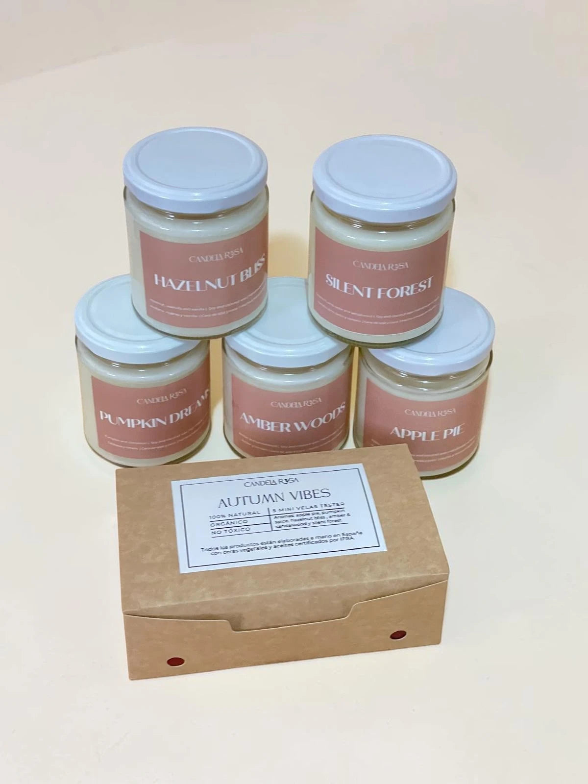 Pack 5 mini velas aromáticas otoño | Tester Autumn Vibes