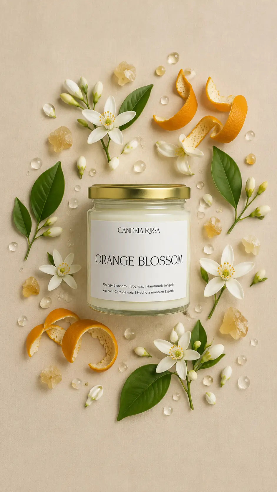 Vela aromática artesanal flor de azahar | Orange Blossom