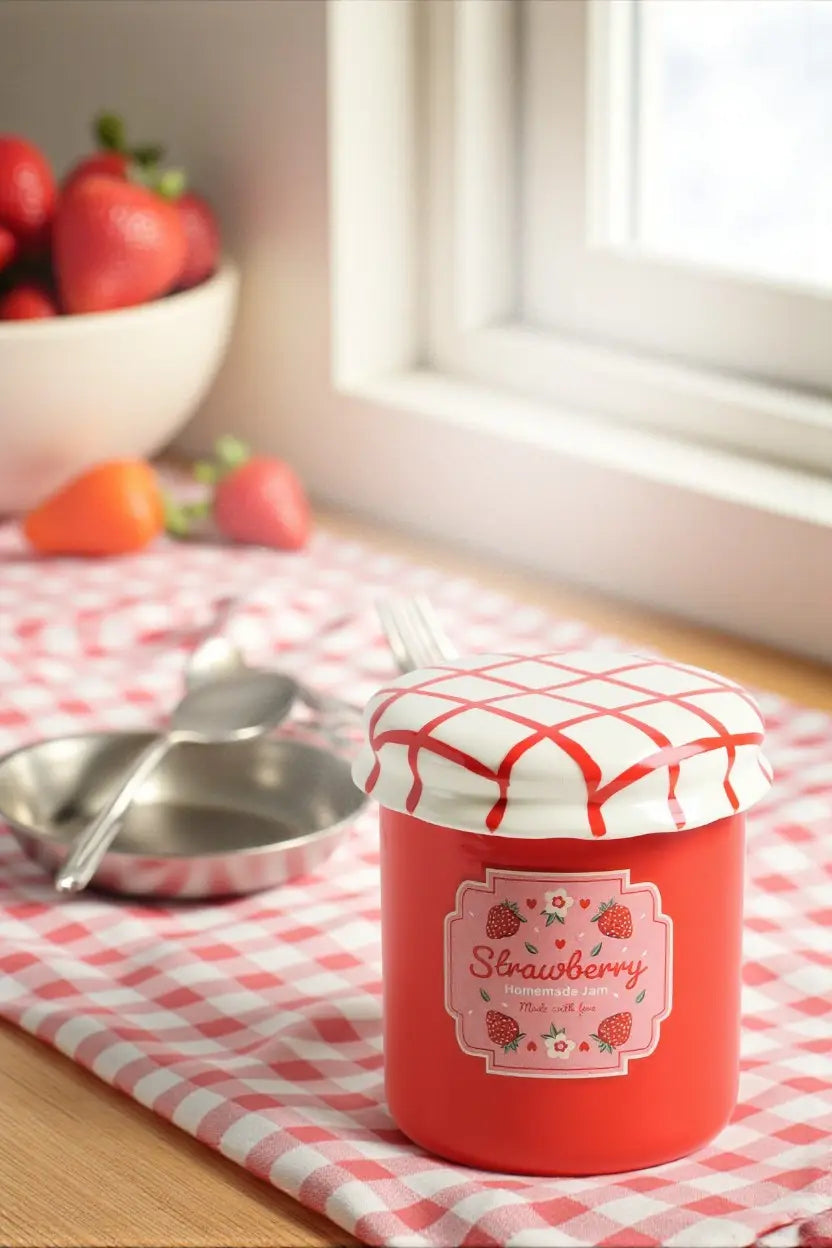 Jam : quemador de cera tarro mermelada (fresa o limón)