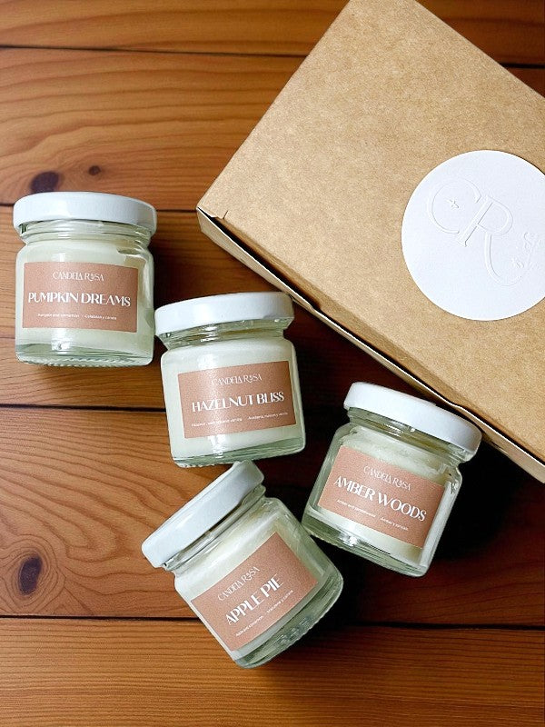 Autumn Vibes: pack 4 mini velas aromáticas de otoño