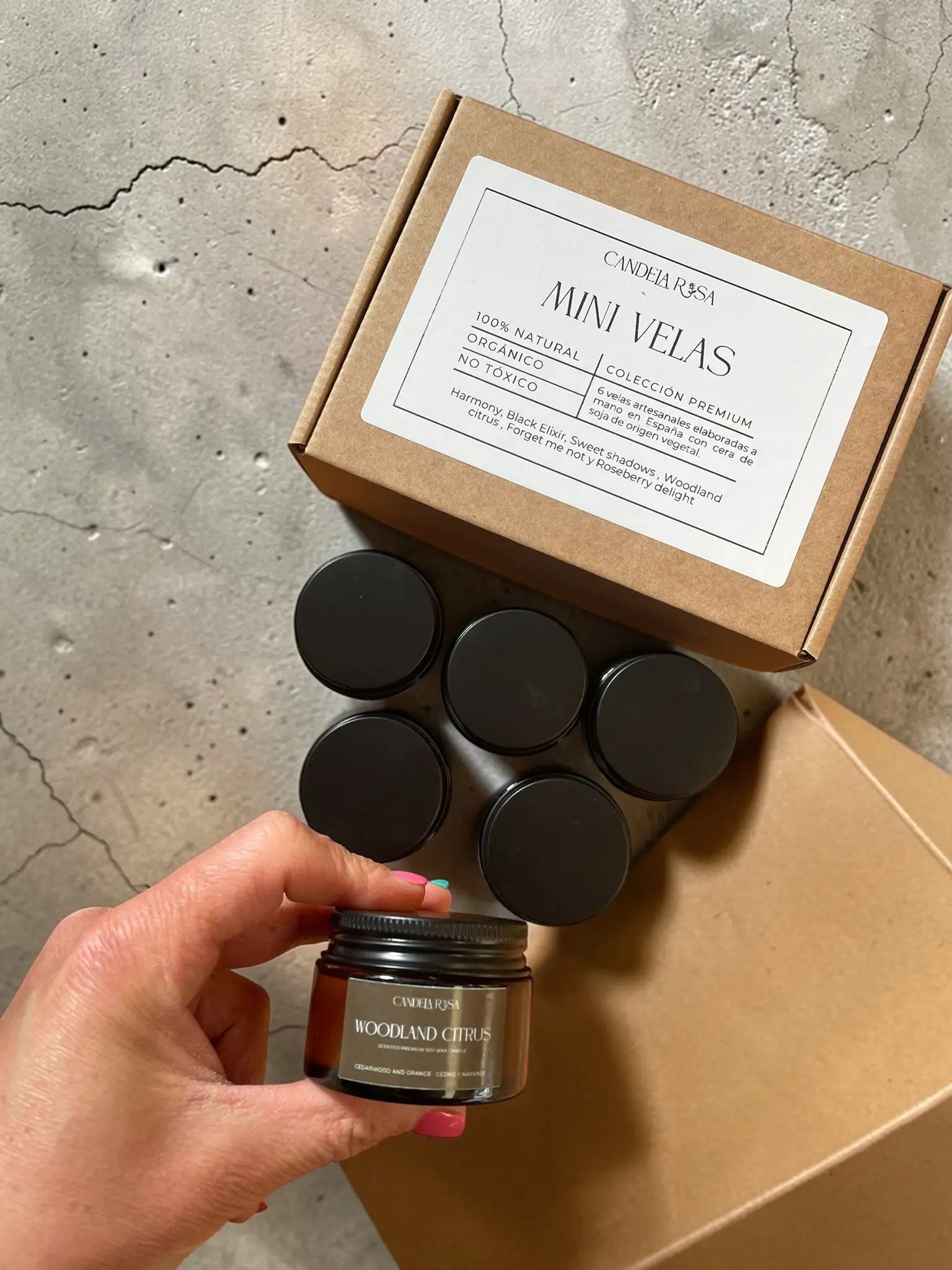 Pack 6 mini velas aromáticas premium | Tester Candela Rosa