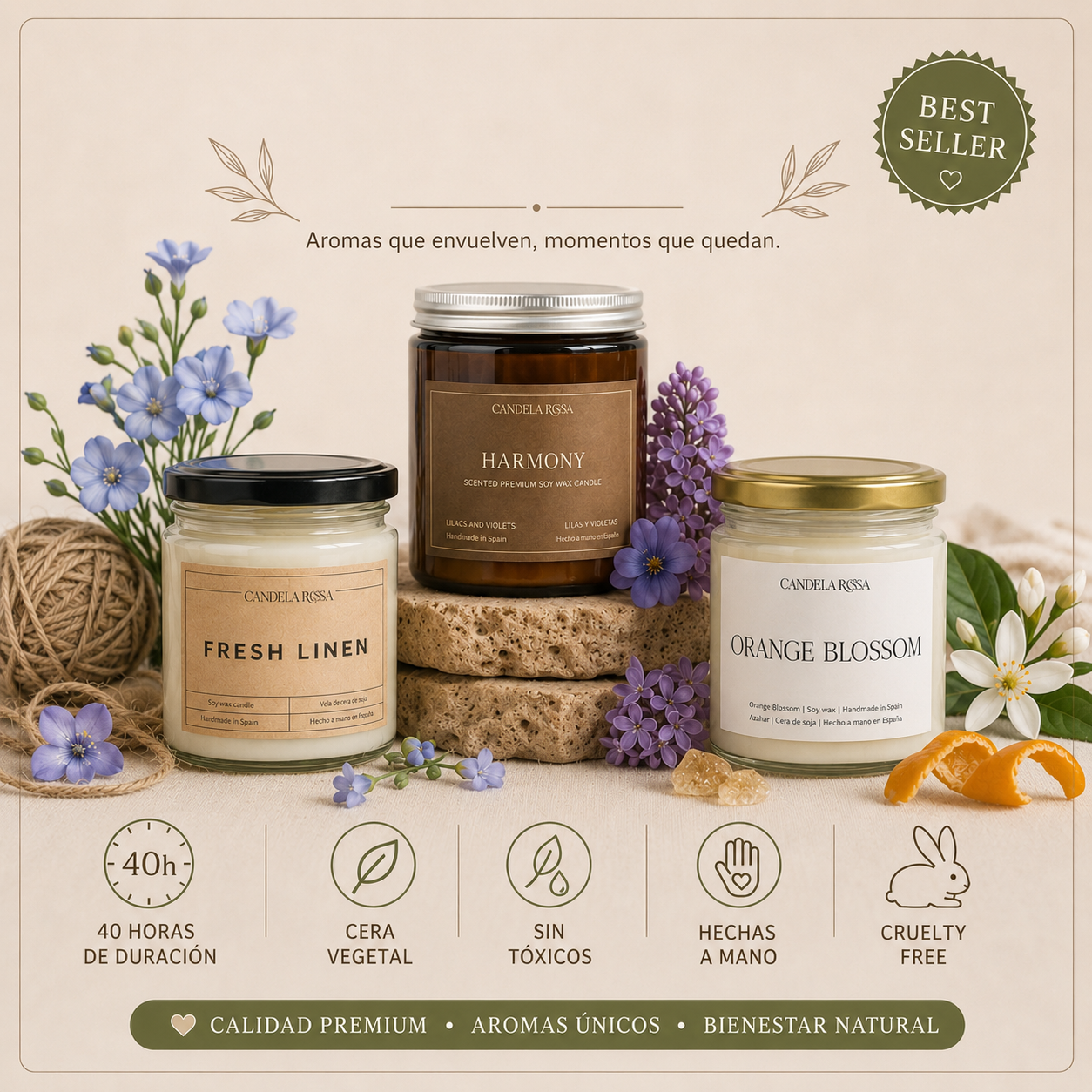 pack ahorro 3 velas candela rosa 