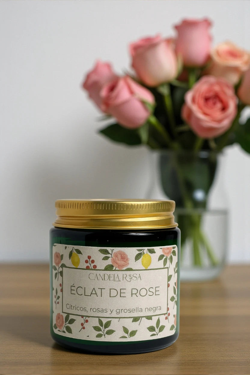 Pack 2 velas aromáticas florales con mecha de madera