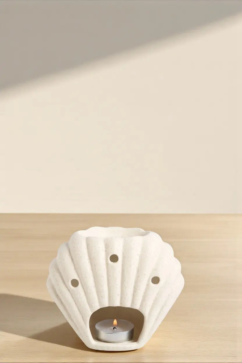 Sheasell: quemador de cera concha minimalista Candela Rosa