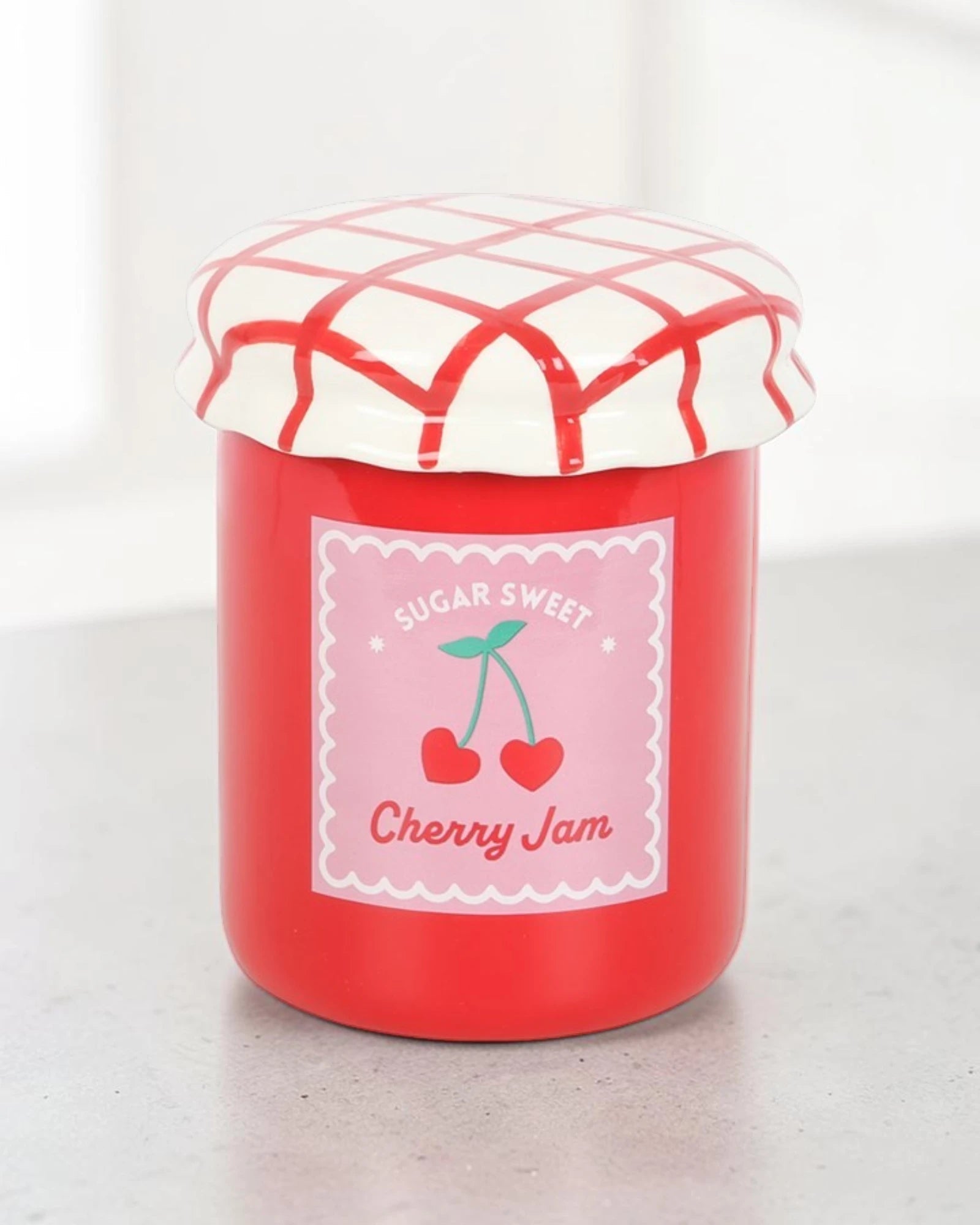 Jam : quemador de cera tarro mermelada (fresa, cerezas o limón) Candela Rosa