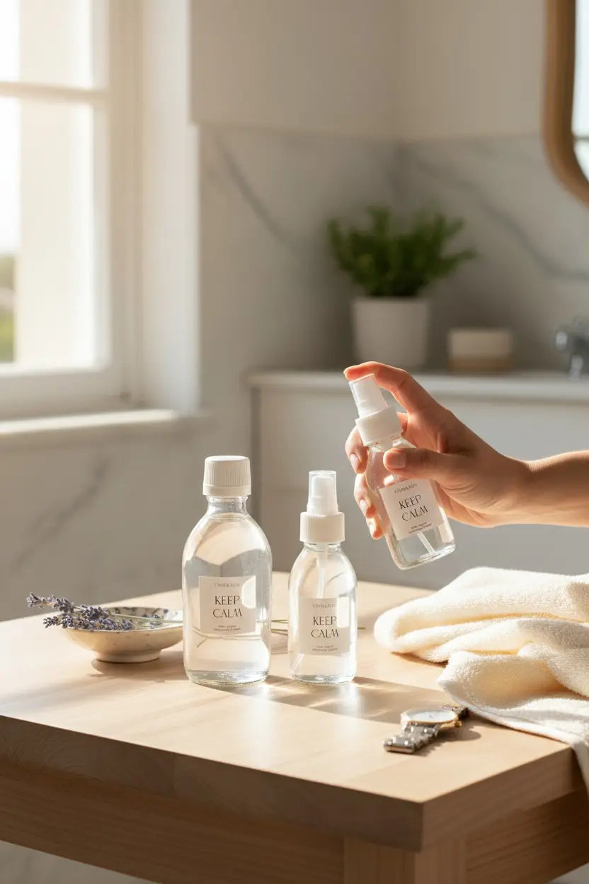 Pack ambientador hogar natural sin tóxicos | Spray + sólido para armario Candela Rosa