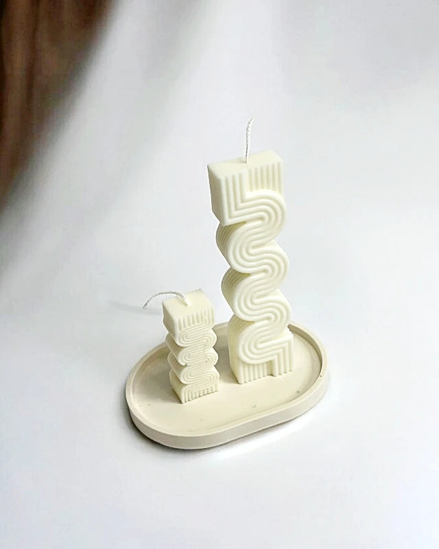 Vela decorativa minimalista Azteca vela escultural vela original forma candela rosa aesthetic candles velas aesthetic velas veganas velas de soja velas artesanales tienda de velas españa marca de lujo decoración de hogar diseño de interiores