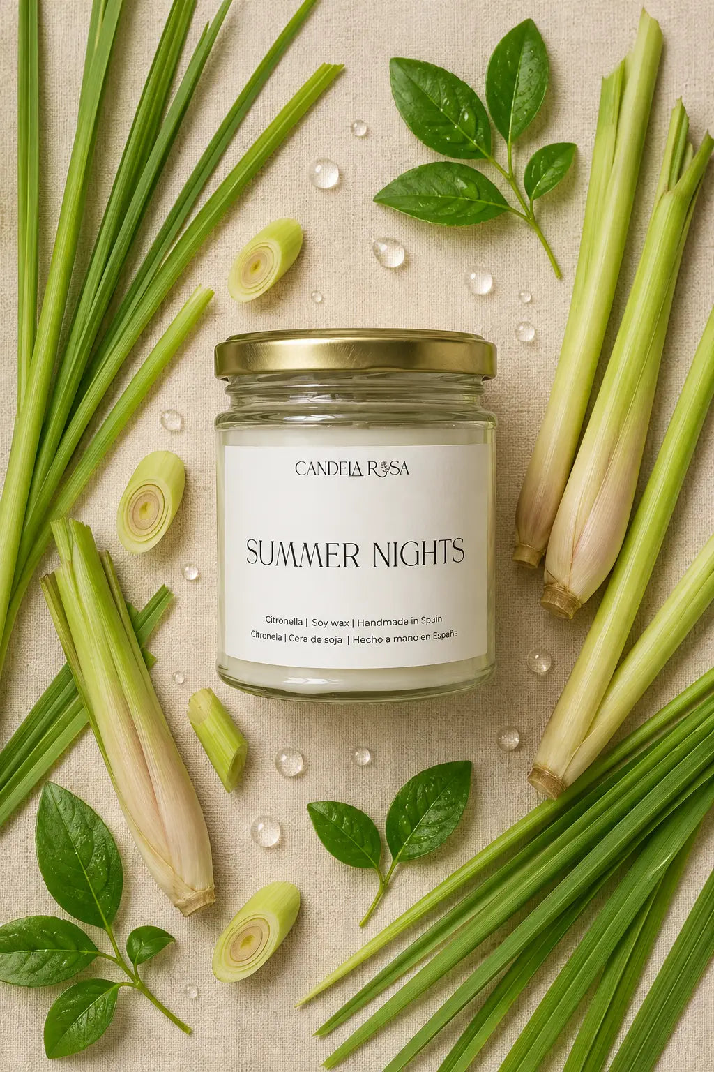 Vela aromática artesanal de citronela antimosquitos | Summer Nights