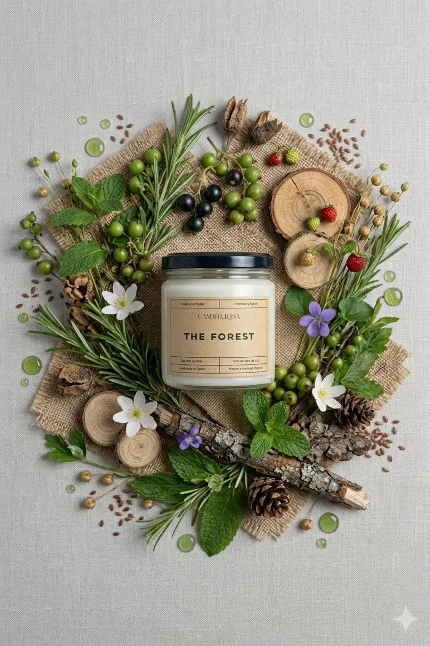 Vela aromática artesanal bosque floral | The Forest