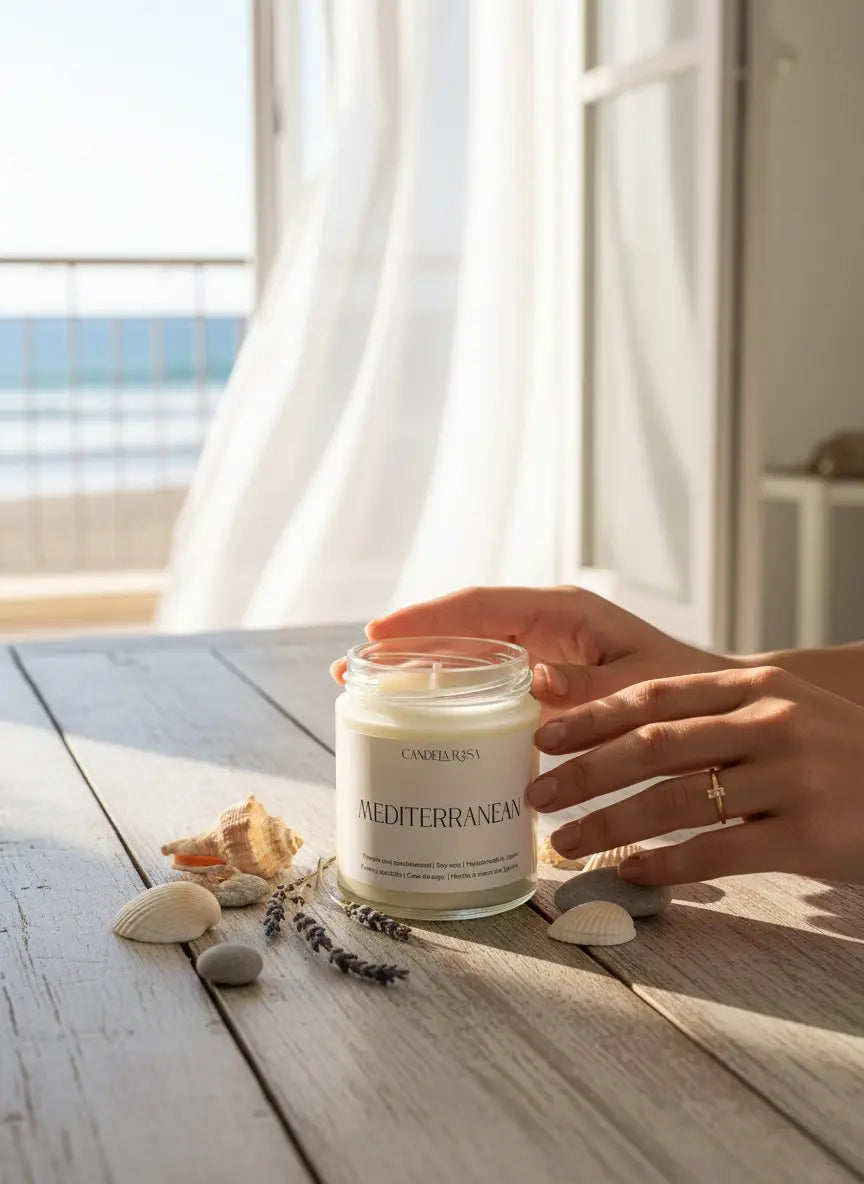 vela aromática olor a limpio refrescante  vela sin tóxicos candela rosa velas veganas sin disruptores endocrinos sin ftalatos sin parabenos velas naturales 